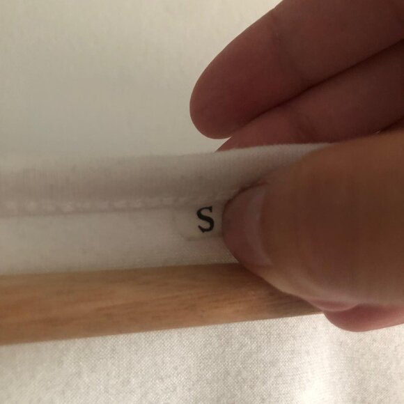 Pima Cotton V-Neck White Tee / Small (loose-fit) / White / Artisinal - Picture 2 of 3